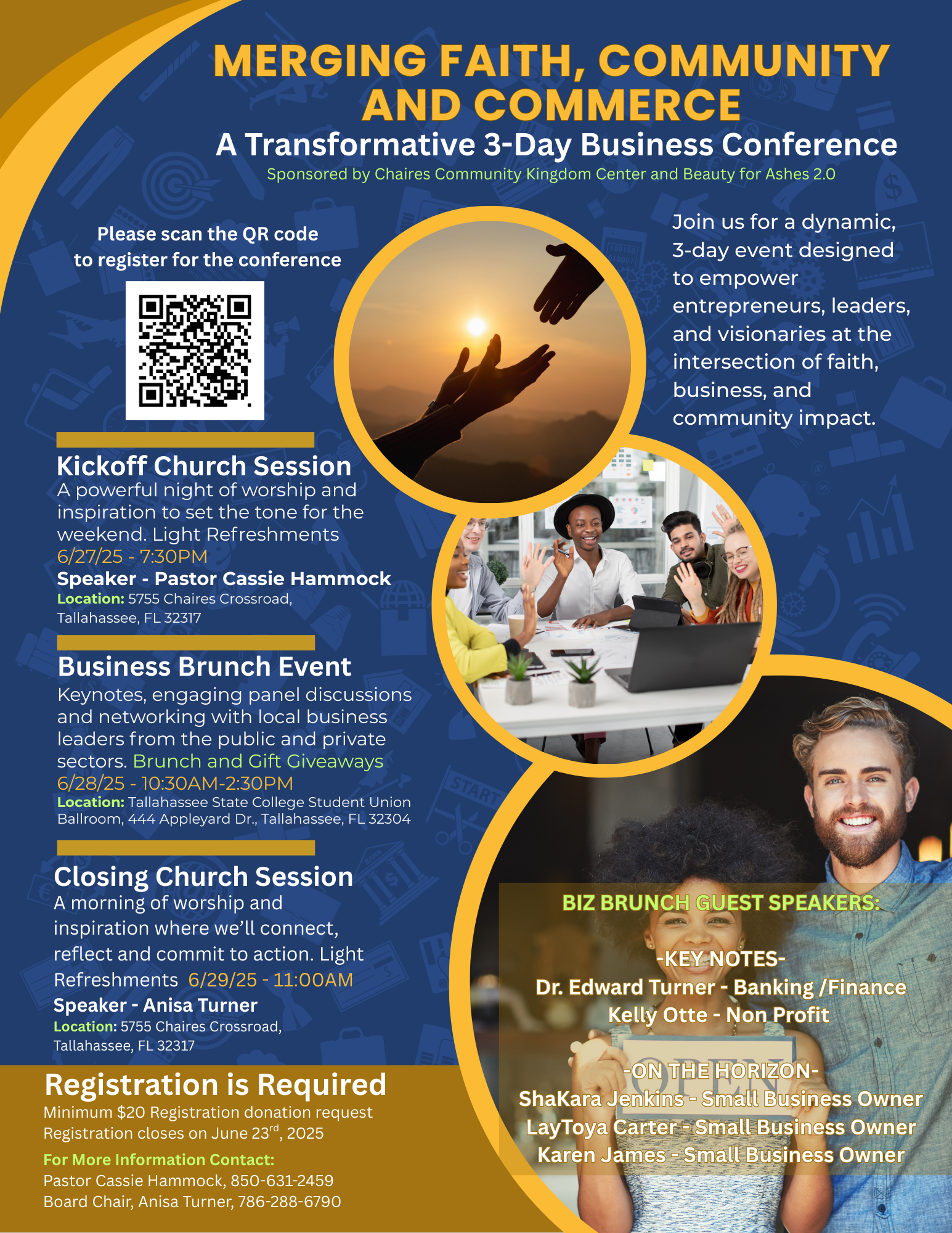 "merging Faith, Community, And Commerce"  Logo